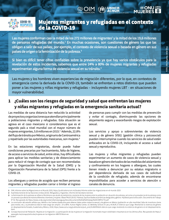 Mujeres Migrantes Y Refugiadas En El Contexto De La COVID-19 | UN Women